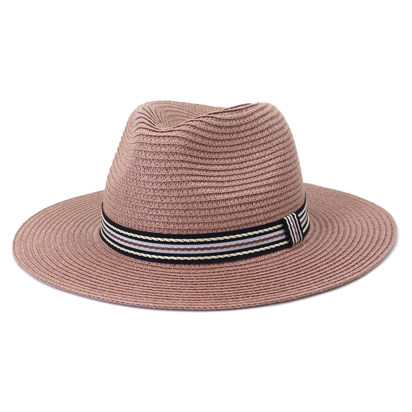 Stylish Red Straw Sun Hat for Women & Men - UV Protection Wide Brim Beach Hat for Summer Outdoor Activities - Perfect for Beach, Garden, and Travel