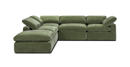 5-Seat Aspen Modular Chaise Sectional Sofa - Modern L-Shaped Living Room Couch with Reversible Chaise for Home, Apartment & Office Lounge