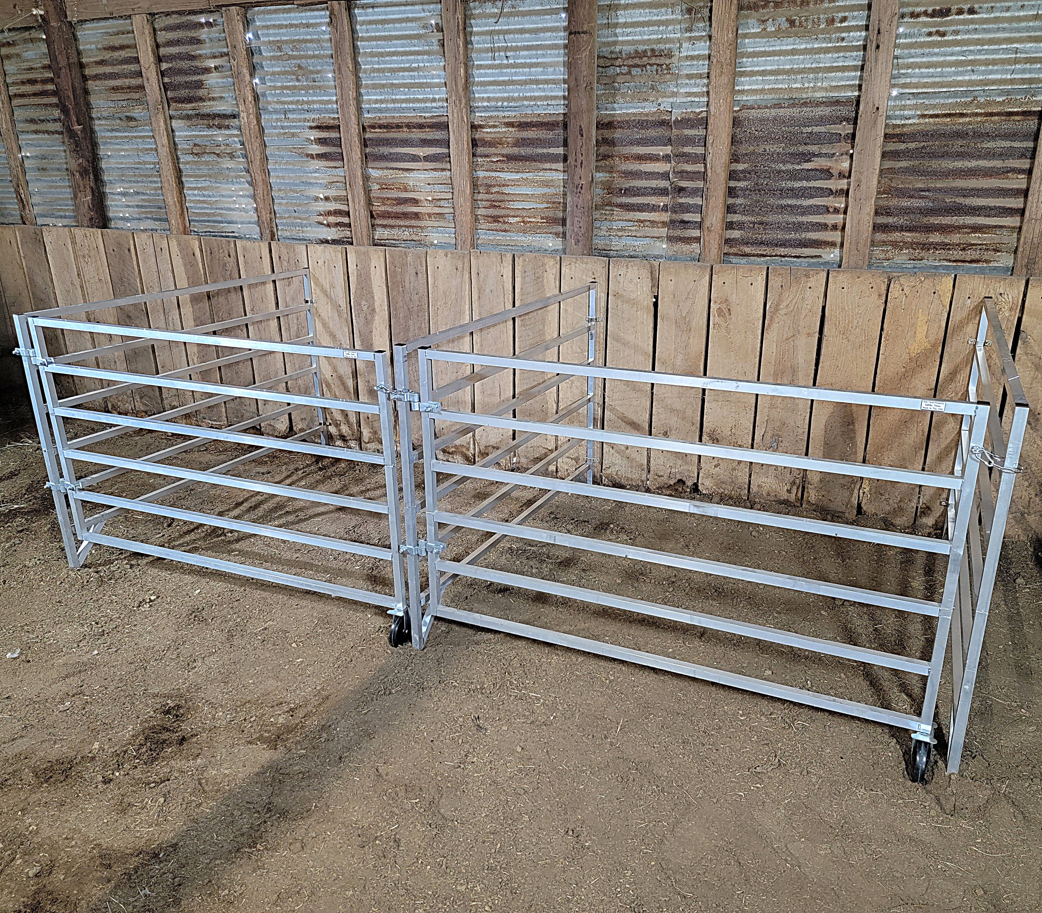 5 Ft x 5 Ft Aluminum Stall Kit - 6 Rail Wall Mounted Horse Stall Panel & Gate - Perfect for Barns, Stables & Indoor Riding Arenas