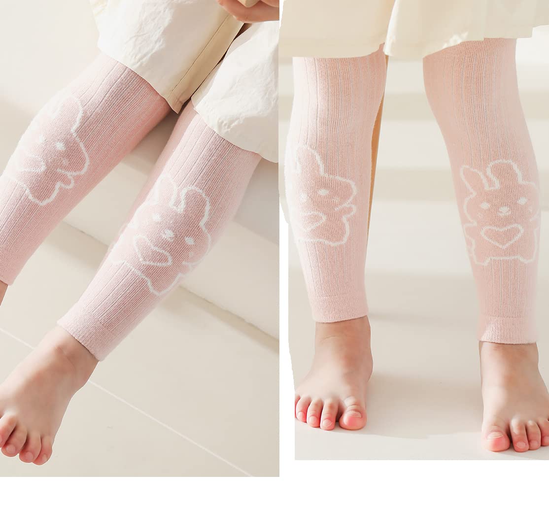 Sywwlov 5 Pack Baby Girls Leggings - Cute Cartoon Footless Tights for Toddlers, Soft Cable Knit Cotton Stockings - Perfect for Playtime, Daycare & Family Outfits
