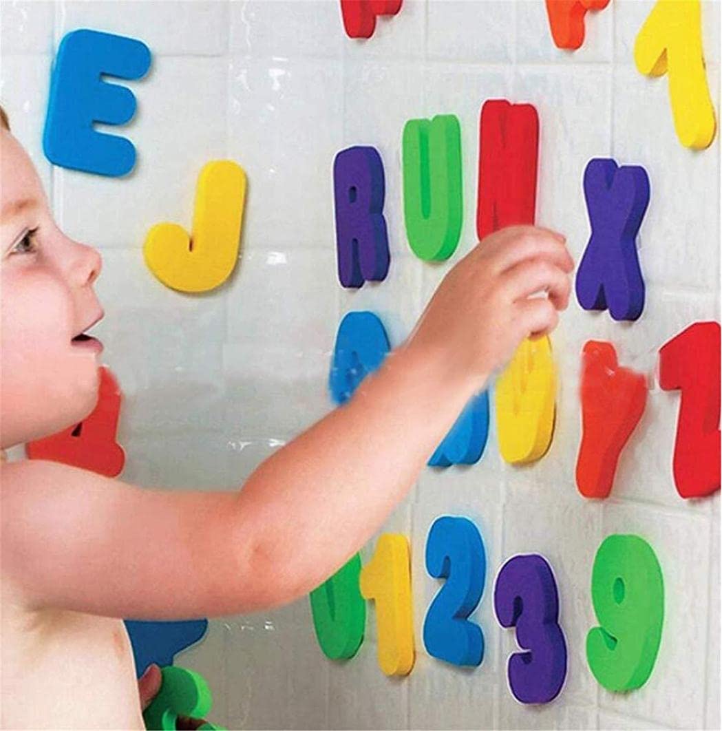 Non-Toxic Foam Numbers & Letters Bath Toys - 36PCS Educational Alphabet Counting Set for Toddlers | Safe Bathtime Learning & Sensory Play for Babies