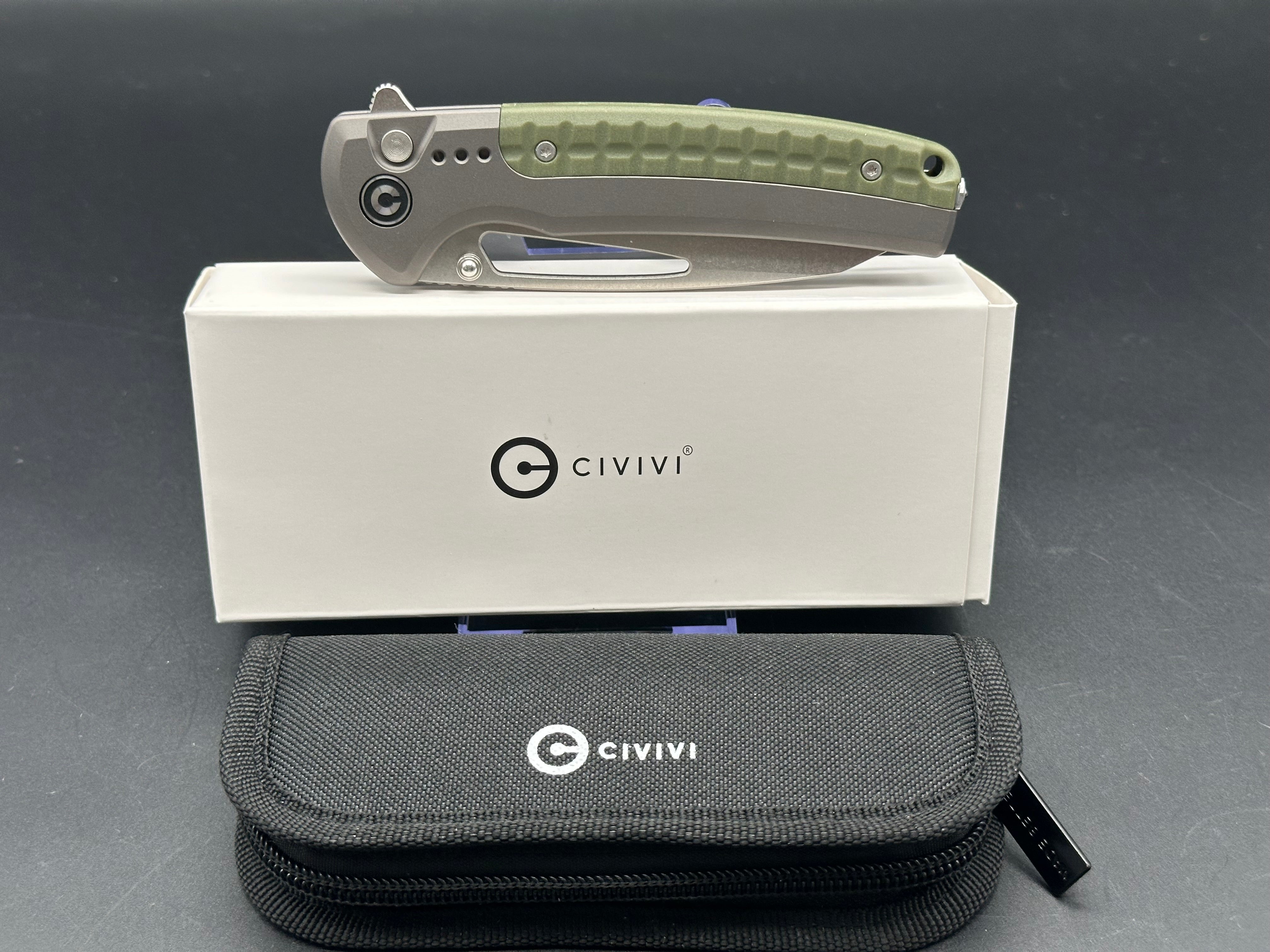 CIVIVI SENTINEL STRIKE Folding Pocket Knife - Gray Aluminum Handle, K110 Steel Blade, Reverse Tanto Plain Edge, Stonewash Finish | EDC, Camping, Hiking & Outdoor Survival Tool