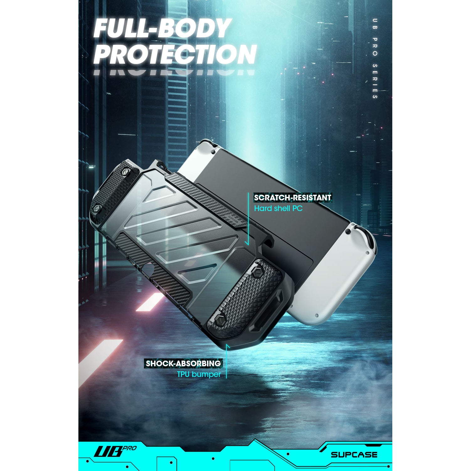Nintendo Switch OLED Unicorn Beetle PRO Dockable Grip Case - Clear Protective Cover for Gaming - Perfect for Travel, Home & On-the-Go Play