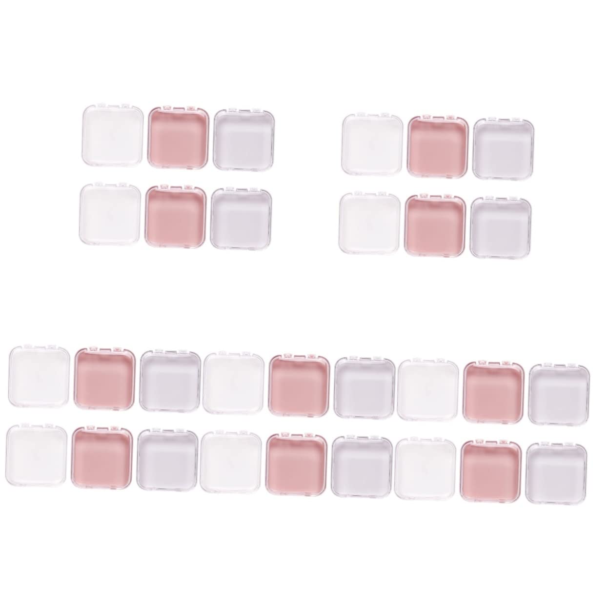 30-Piece Clear Plastic Nail Storage Box Set - Portable Lash & Nail Organizer with Faux Nail Holders for Professional Salon, Travel & Home Organization | Durable ABS Makeup Accessories Case