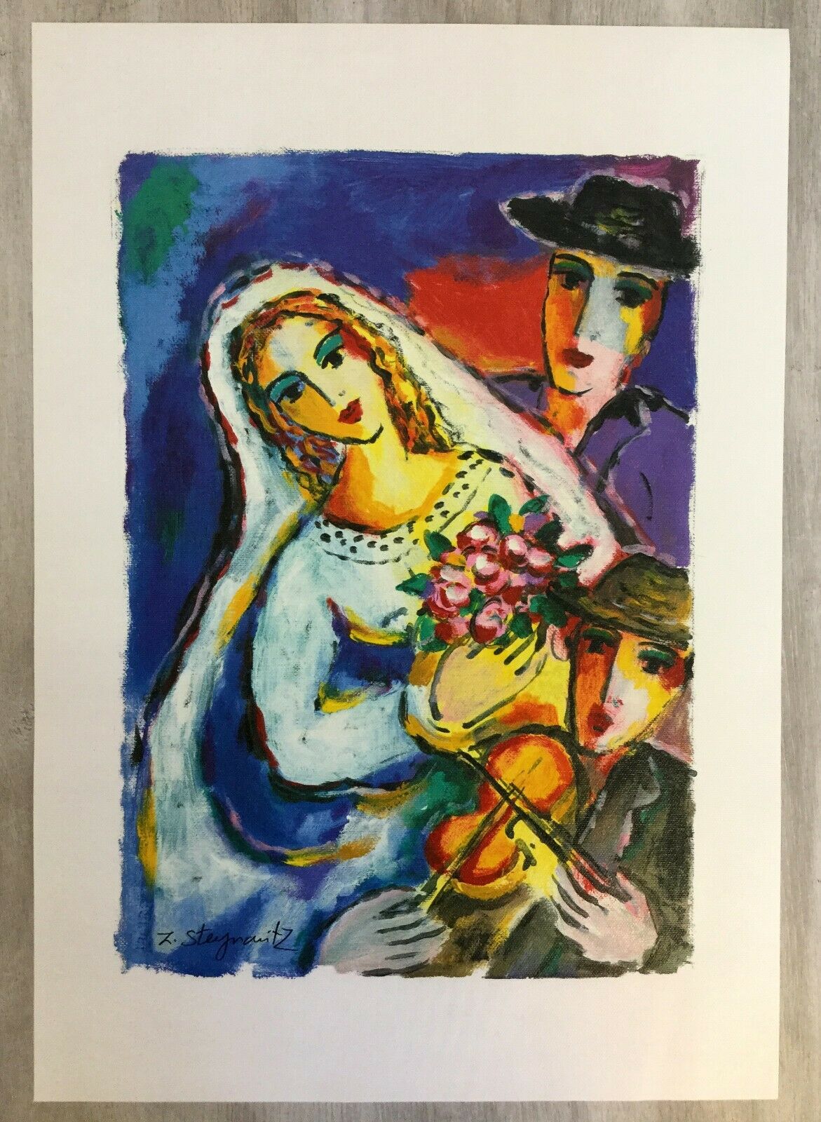 Modern Unframed Bridal Songs by Zamy Steynovitz - Signed Seriolithograph on Canvas Art Print - Perfect for Wedding Decor, Home Gallery & Art Collectors