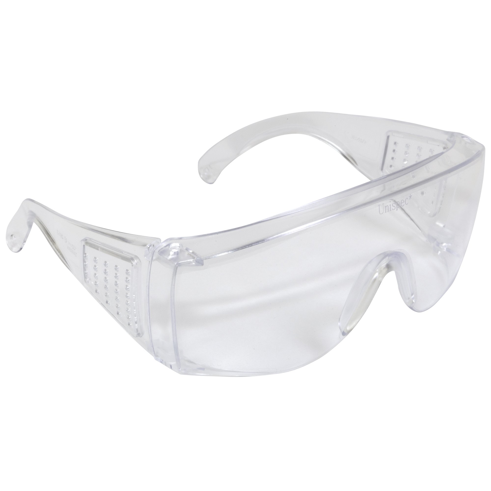 KLEENGUARD Unispec II Safety Glasses (25646) - Clear Lens, UV Protection, Metal-Free Temples - 50 Pairs/Case - Ideal for Construction, Lab Work & Industrial Safety