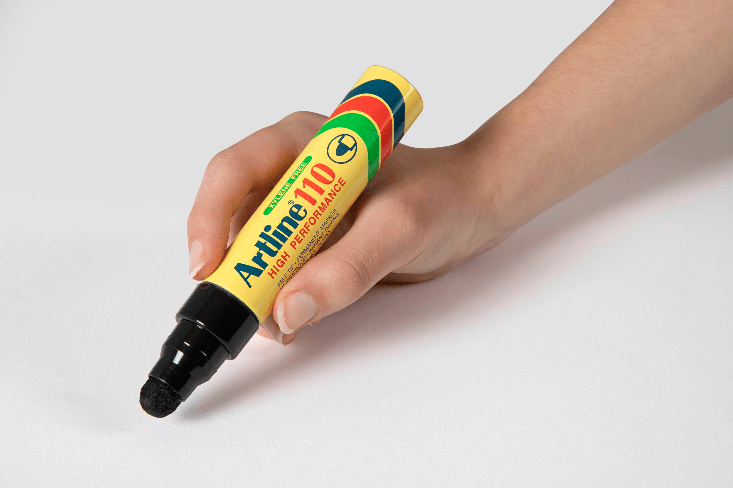 Artline 110 Permanent Marker - 4mm Bullet Tip, Black Ink, Pack of 6 - Ideal for Office, School, Crafts & DIY Projects