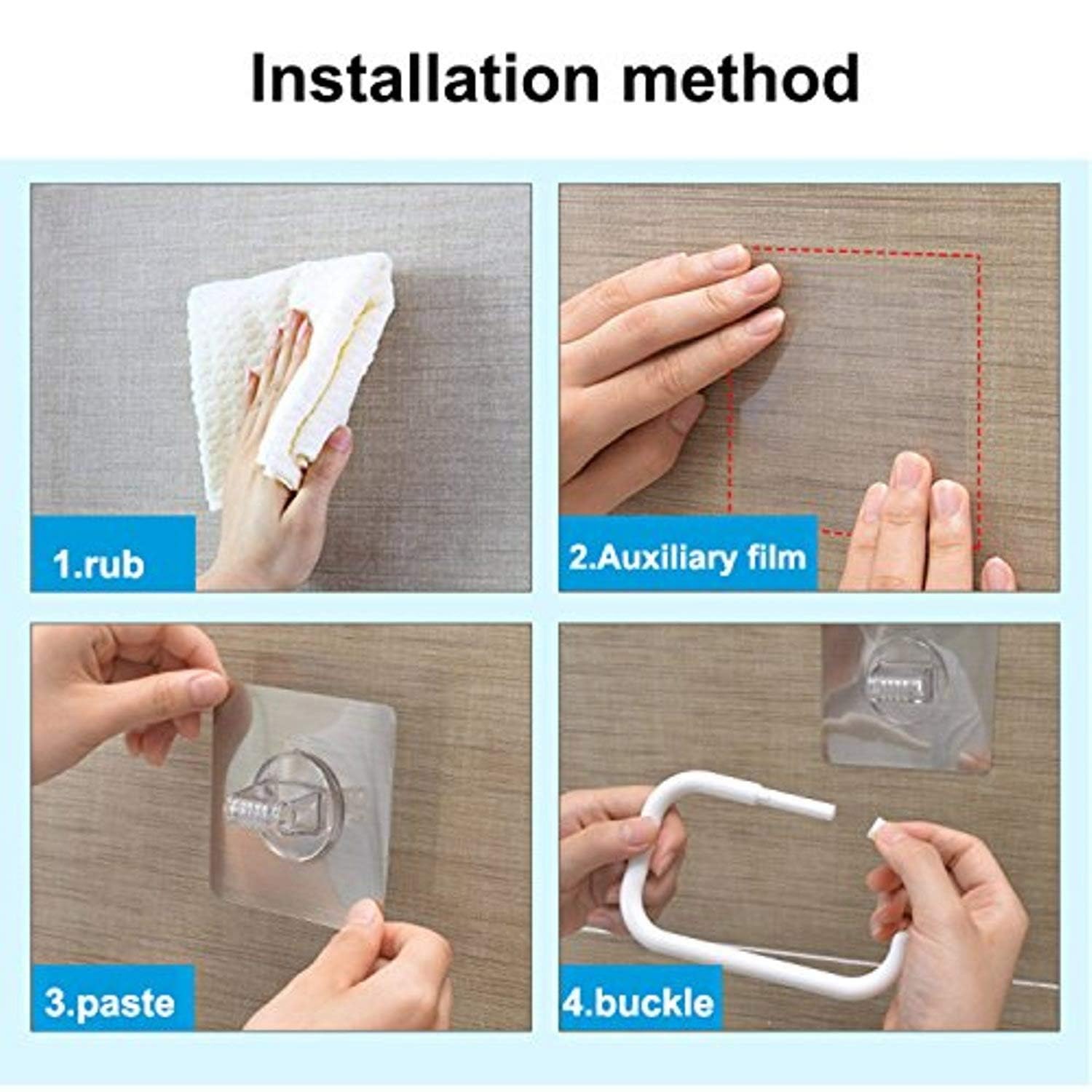 Magic Sticker Self-Adhesive Plastic Towel Holder Ring - Wall Mount Napkin Hanger for Bathroom & Kitchen - Strong Adhesive No Drilling Needed - Perfect for Towels, Washcloths & Napkins (18 x 12.2 CM) - Ideal for Small Spaces, Apartments & RVs