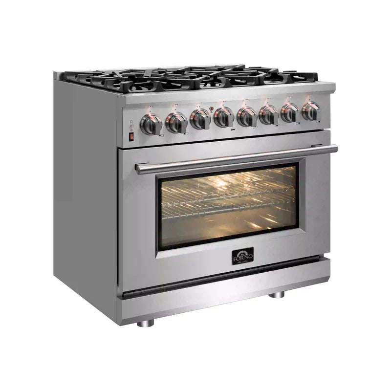 FORNO Massimo 30 Inch Freestanding Dual Fuel Range - Stainless Steel FFSGS6125 30