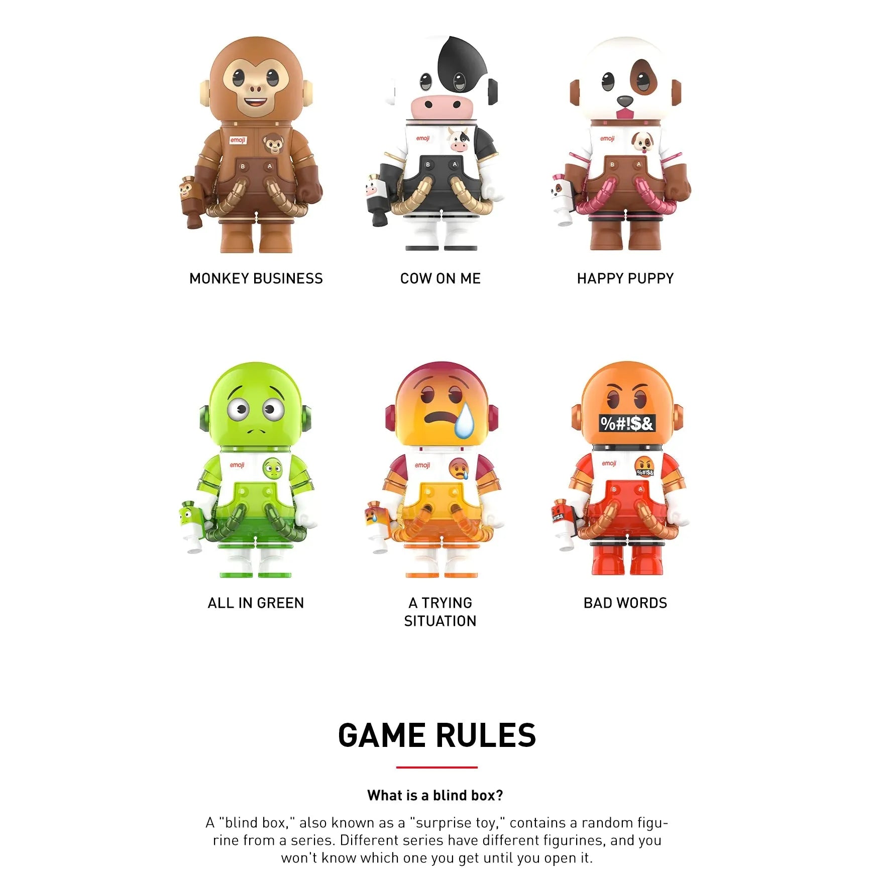 POP MART MEGA Space Molly 100% x Emoji Series Collectible Blind Box Toy - Perfect for Display, Gifts & Surprise Unboxing Fun
