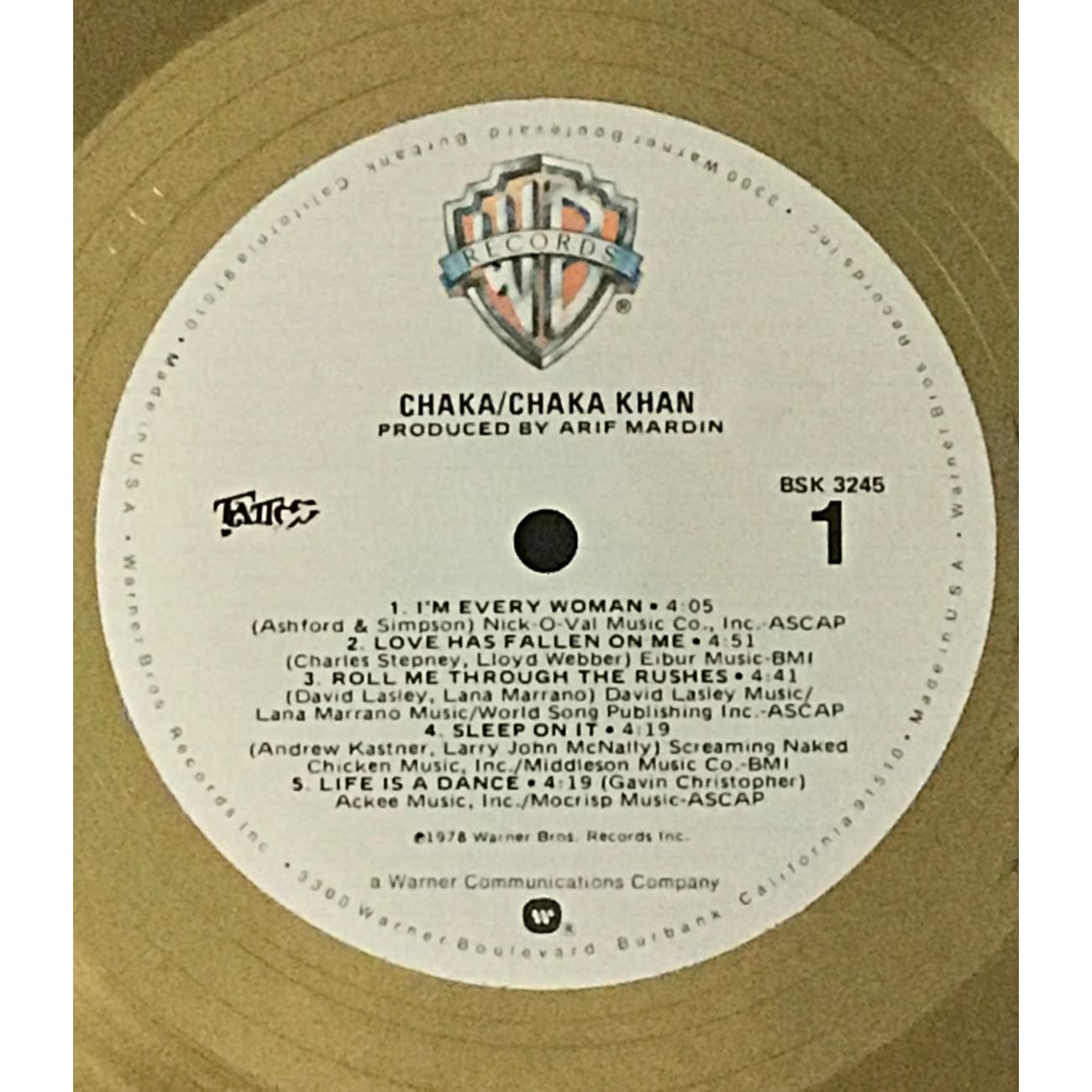 Chaka Khan RIAA Gold Album Award - Certified Music Memorabilia for Collectors & Fans - Perfect for Display in Home, Office, or Music Studio