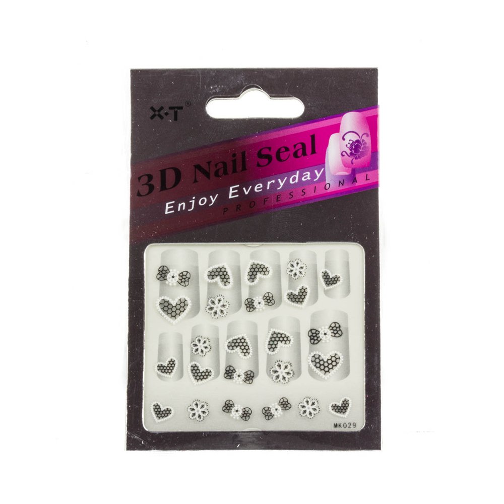 3D Nail Art Stickers - Elegant Bow, Flower & Heart Design Nail Seal Decals for Manicure | DIY Nail Foils for Salon, Party & Special Occasion Nail Decorations