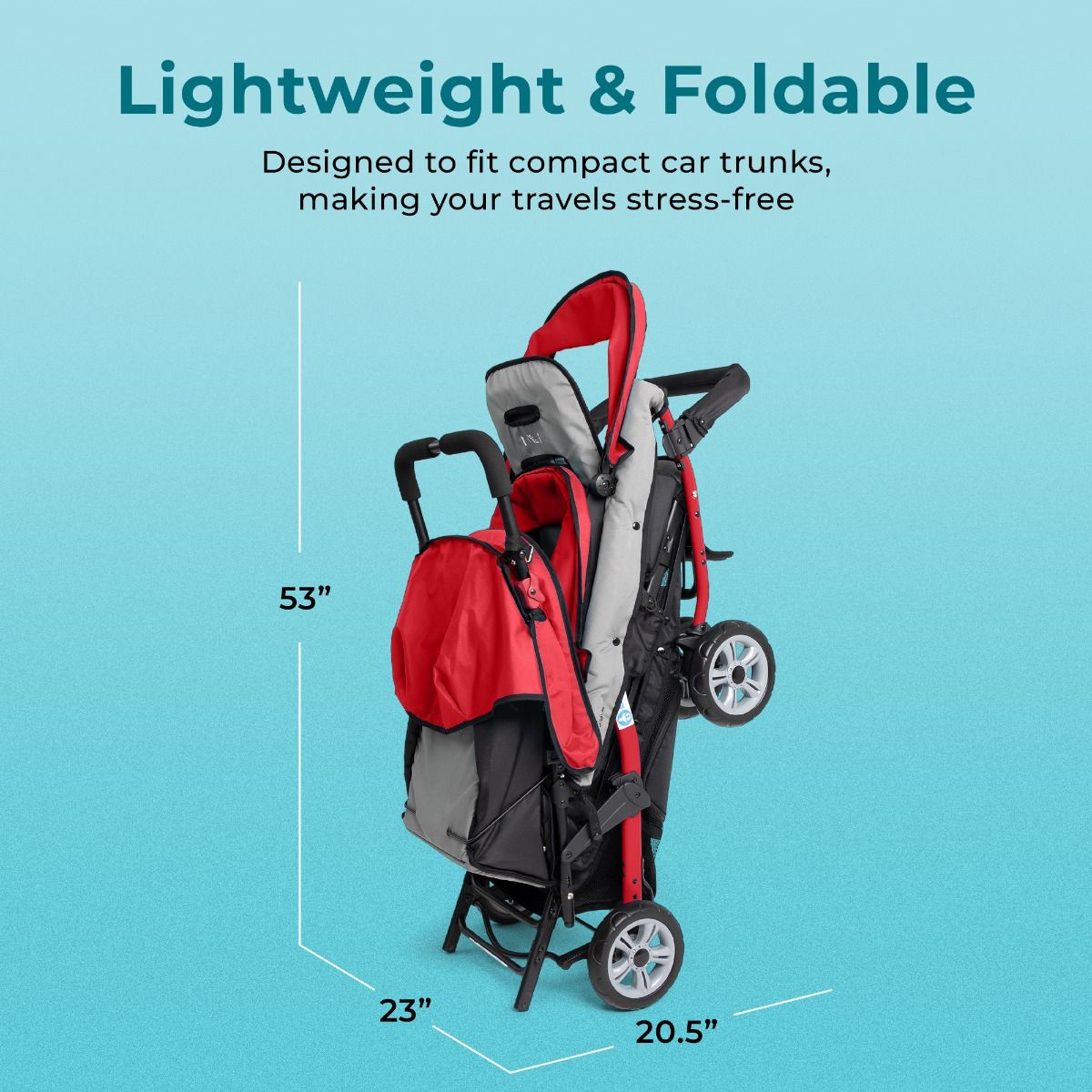 Gaggle Compass Trio 3-Seat Triple Stroller for Toddlers - Lightweight & Compact Baby Stroller for Twins + One - Perfect for Shopping, Travel & Family Outings