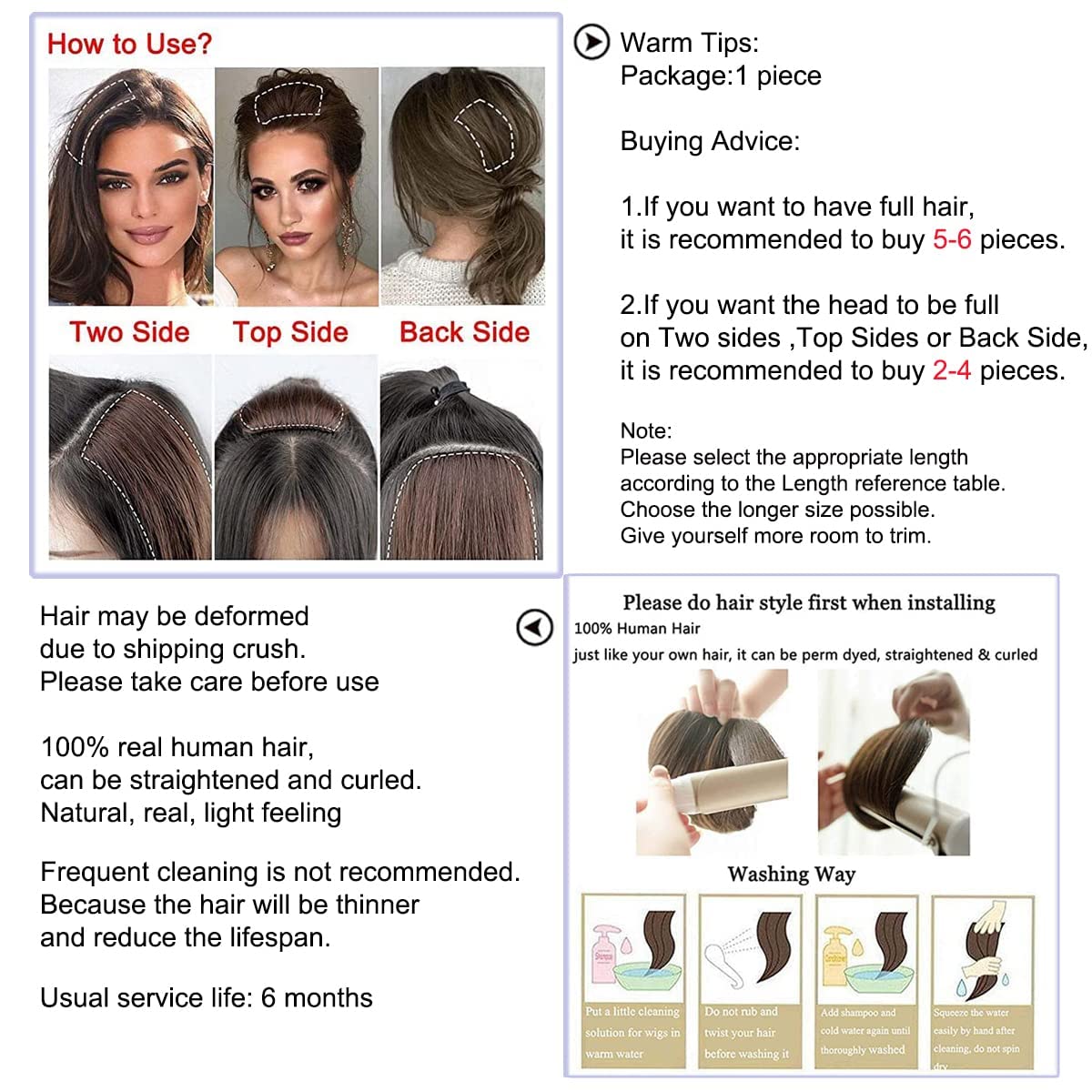 Gramercy Real Remy Human Hair Clip-in Extensions – 8 Inch Short Straight Thick Double Weft for Thinning Hair | Invisible Hairpiece for Women & Men | Instant Volume Boost | Perfect for Daily Wear, Parties & Special Occasions