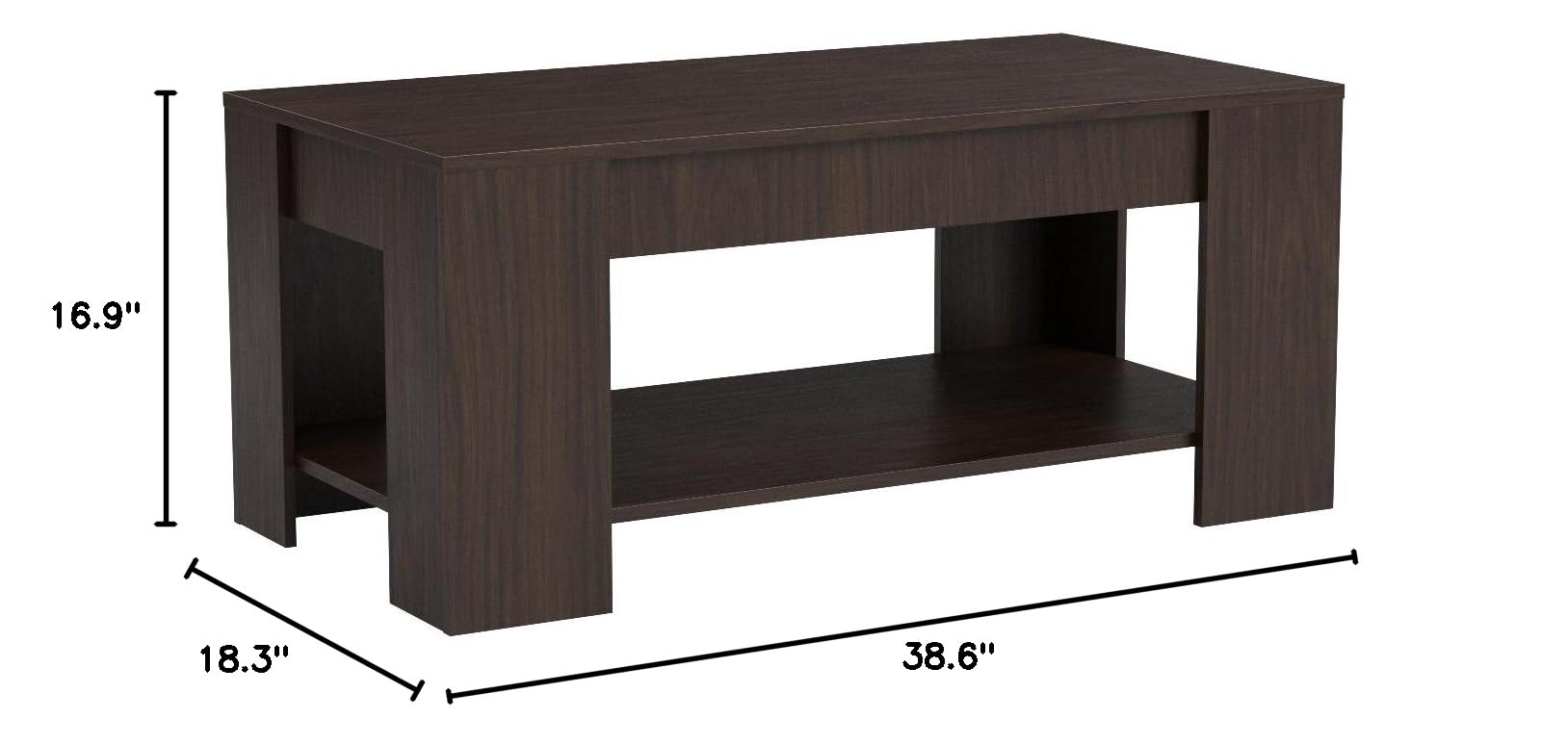 ZENY Lift Top Coffee Table with Hidden Storage Compartment & Shelves - Modern Living Room Furniture for Home Decor | Perfect for Small Spaces, Apartments & Stylish Home Organization