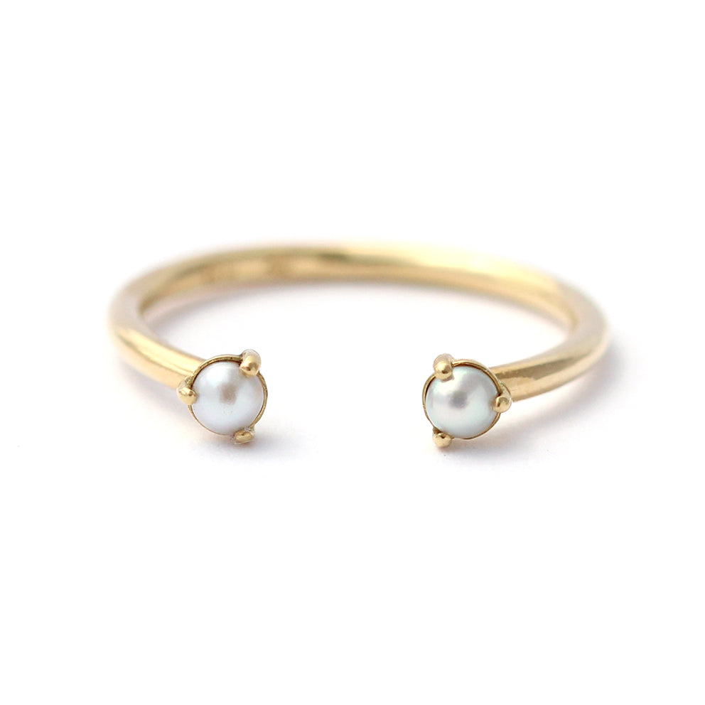 Elegant Pearl Wedding Ring | Open Band Seed Pearl Ring for Women | Perfect for Bridal Jewelry & Anniversary Gifts