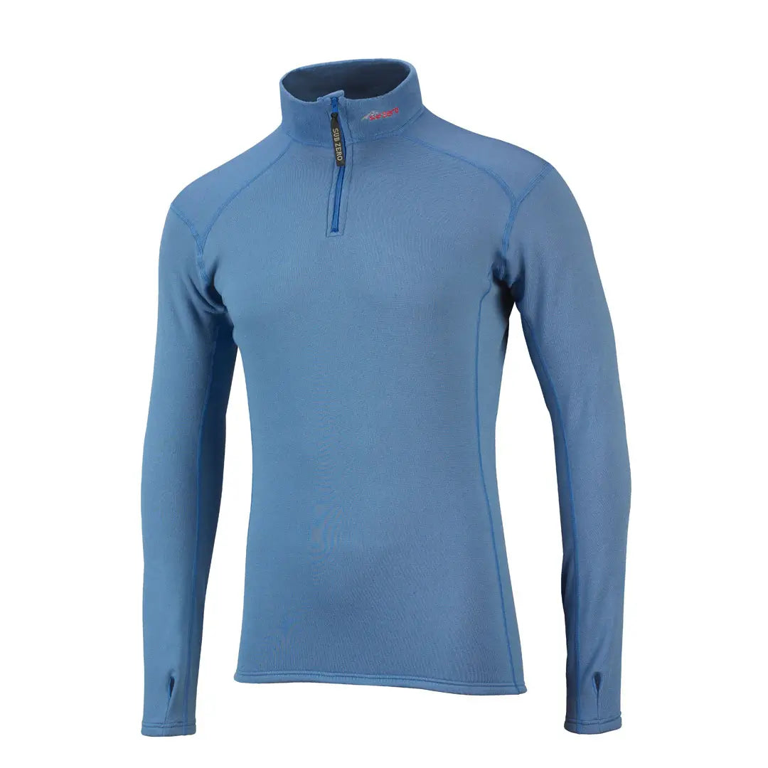 Factor 2 Men's Long Sleeve Zip Neck Mid Layer Top - Cobalt Blue - Outdoor Hiking, Camping & Cold Weather Base Layer