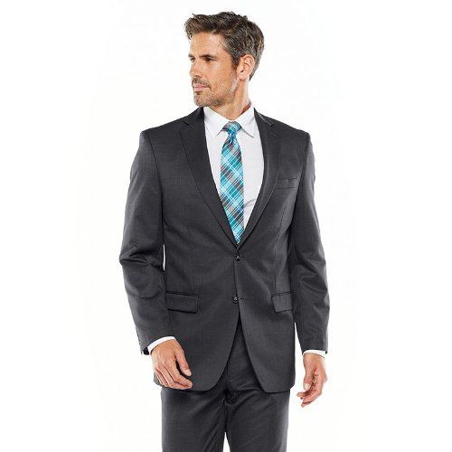 Van Heusen Men's Classic-Fit Patterned Suit Jacket - Grey (42 Regular) | Formal Business Attire, Office Wear, Wedding & Special Occasions