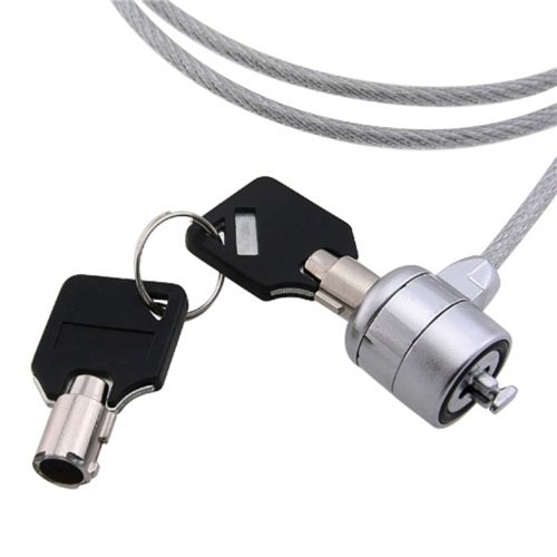 Silver Tone Notebook Laptop Security Cable Lock 93cm - Anti-Theft Computer Lock for MacBook, Chromebook, PC - Perfect for Office, School, Coffee Shops & Travel