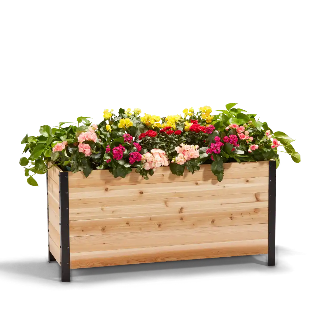 18 x 48 Inch Large Outdoor Planter Box - 24 Inch Tall Raised Garden Bed for Vegetables, Flowers & Plants - Perfect for Patio, Deck, Backyard & Balcony Gardening
