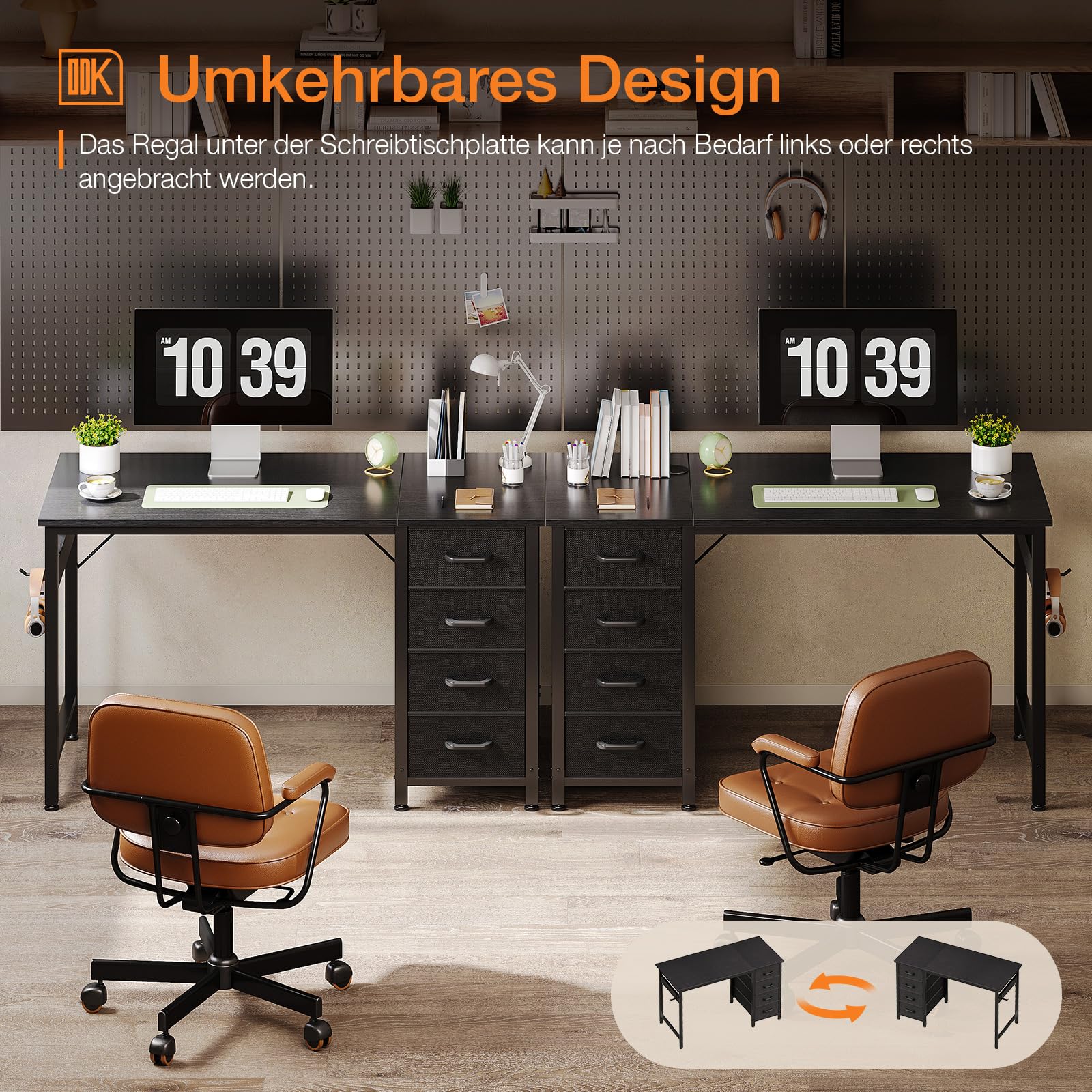 ODK Small Desk with 4 Drawers - 39.4