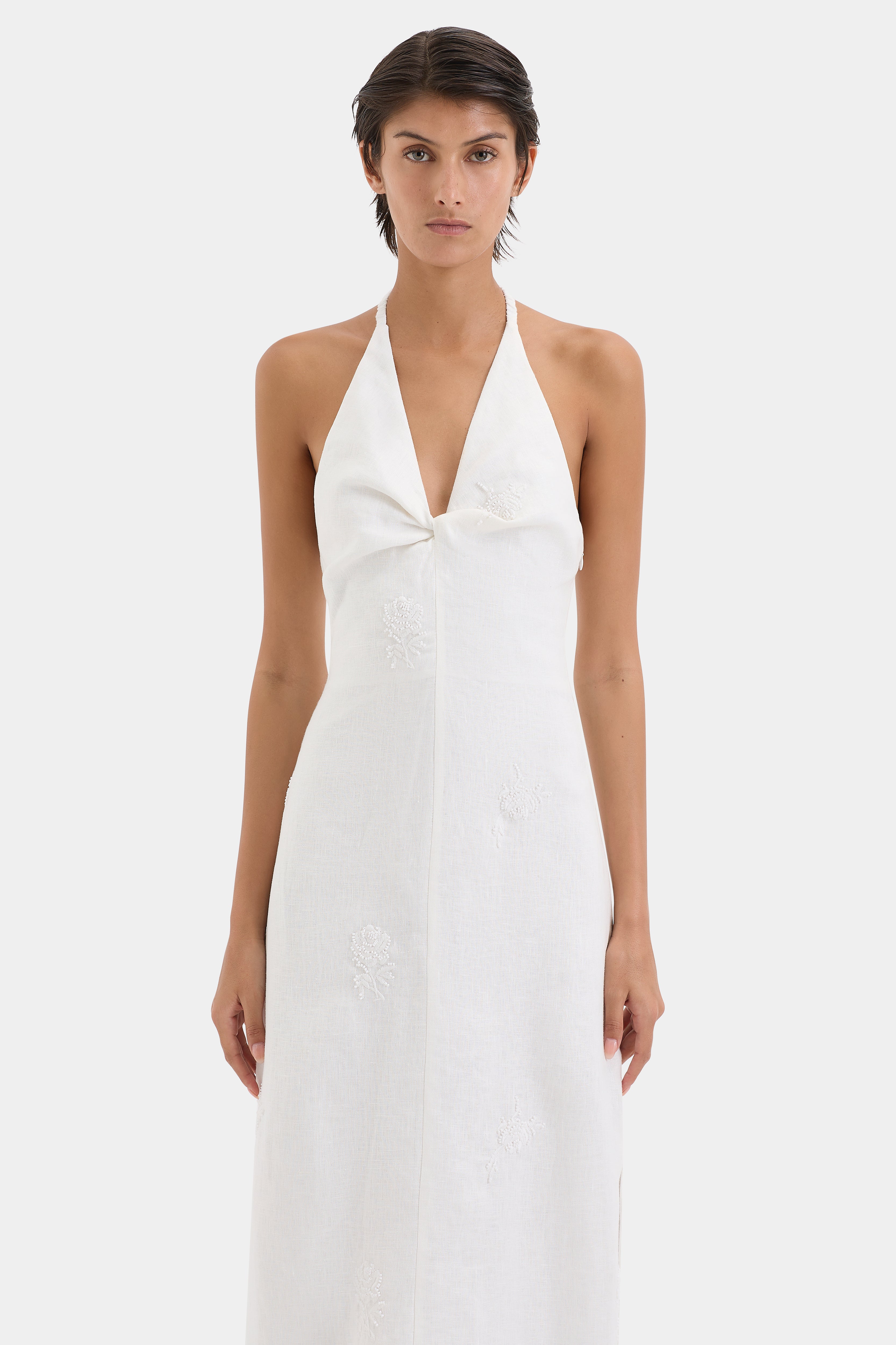Alessandra Women's Midi Dress - Elegant Flowy Summer Dress for Casual Outings, Parties & Beach Vacations