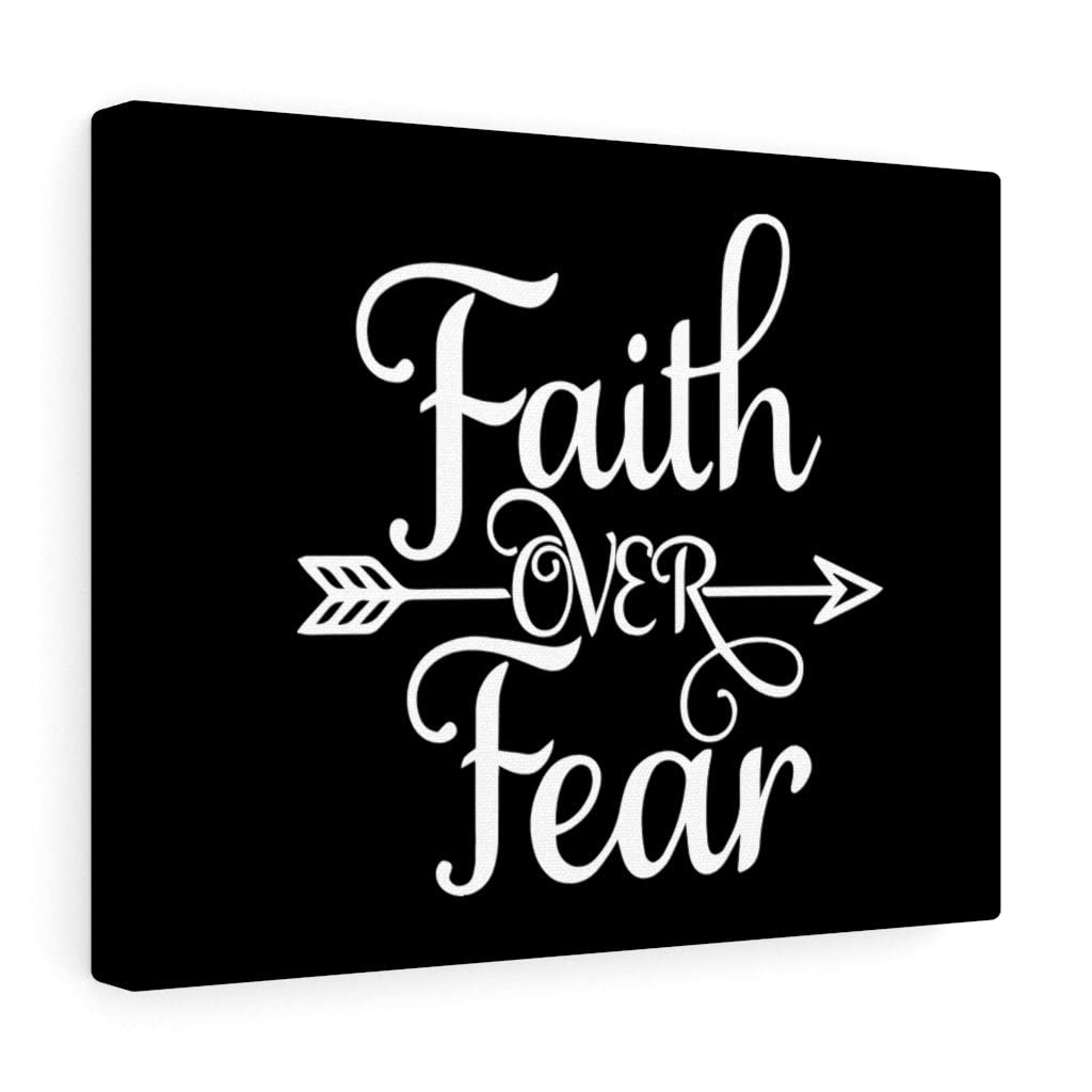Faith Over Fear Arrow Cursive Christian Wall Art - Bible Verse Print with Scripture - Ready to Hang Home Decor for Bedroom, Living Room & Office - Inspirational Gift for Women & Men