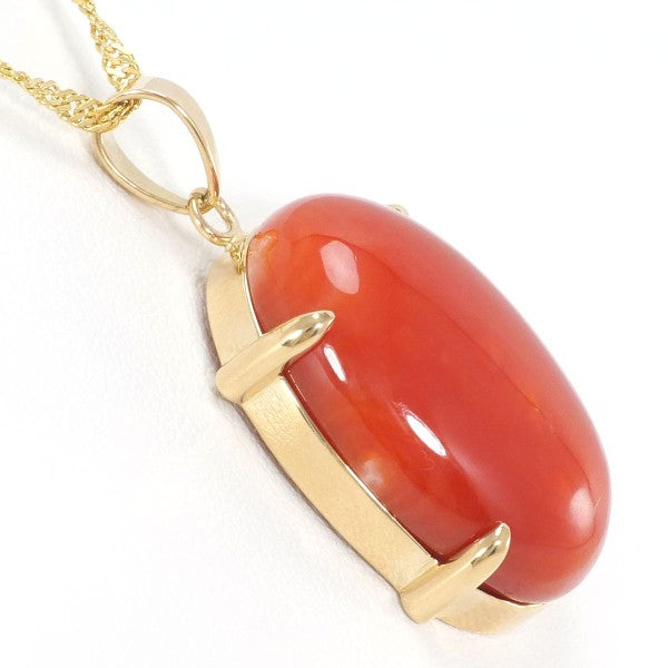 18K Yellow Gold Coral Necklace for Women - Elegant Handmade Jewelry Gift for Birthday, Anniversary & Wedding | Perfect for Beach Vacations & Summer Outfits