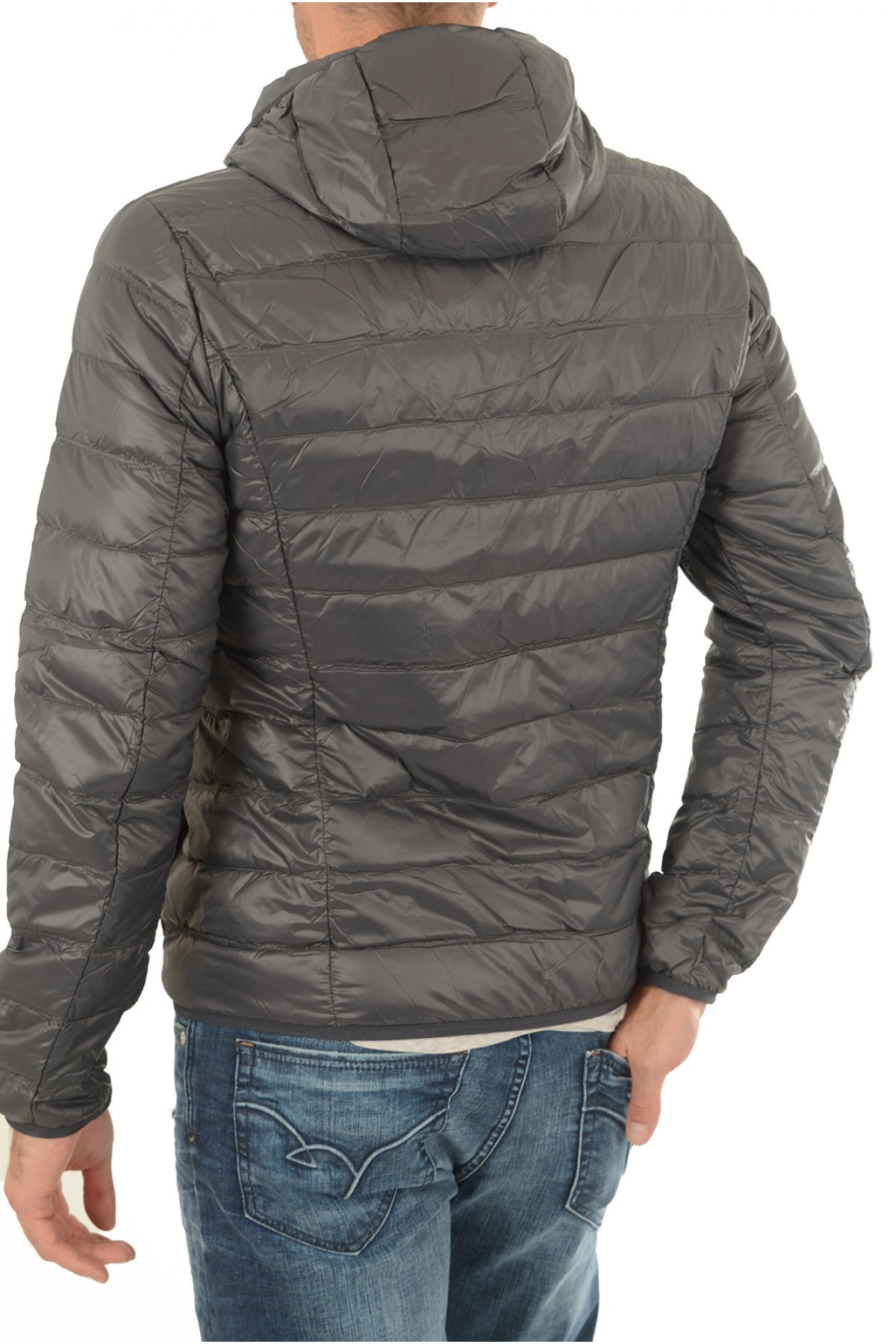 EA7 Men's Hooded Full Zip Padded Down Jacket - Lightweight Winter Coat, Waterproof Windbreaker for Outdoor Activities | Perfect for Hiking, Skiing & Daily Wear
