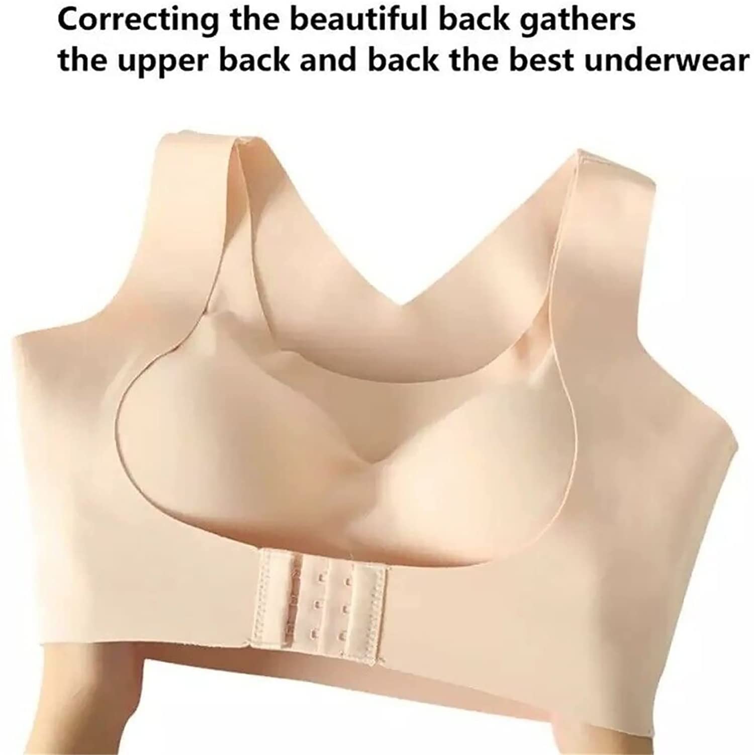 Secret Lane Bare Bralette - Seamless Front Buckle Support Sports Bra with Push Up Padded Back Cross Lift for Women | Yoga, Gym, Workout & Everyday Comfort Wear