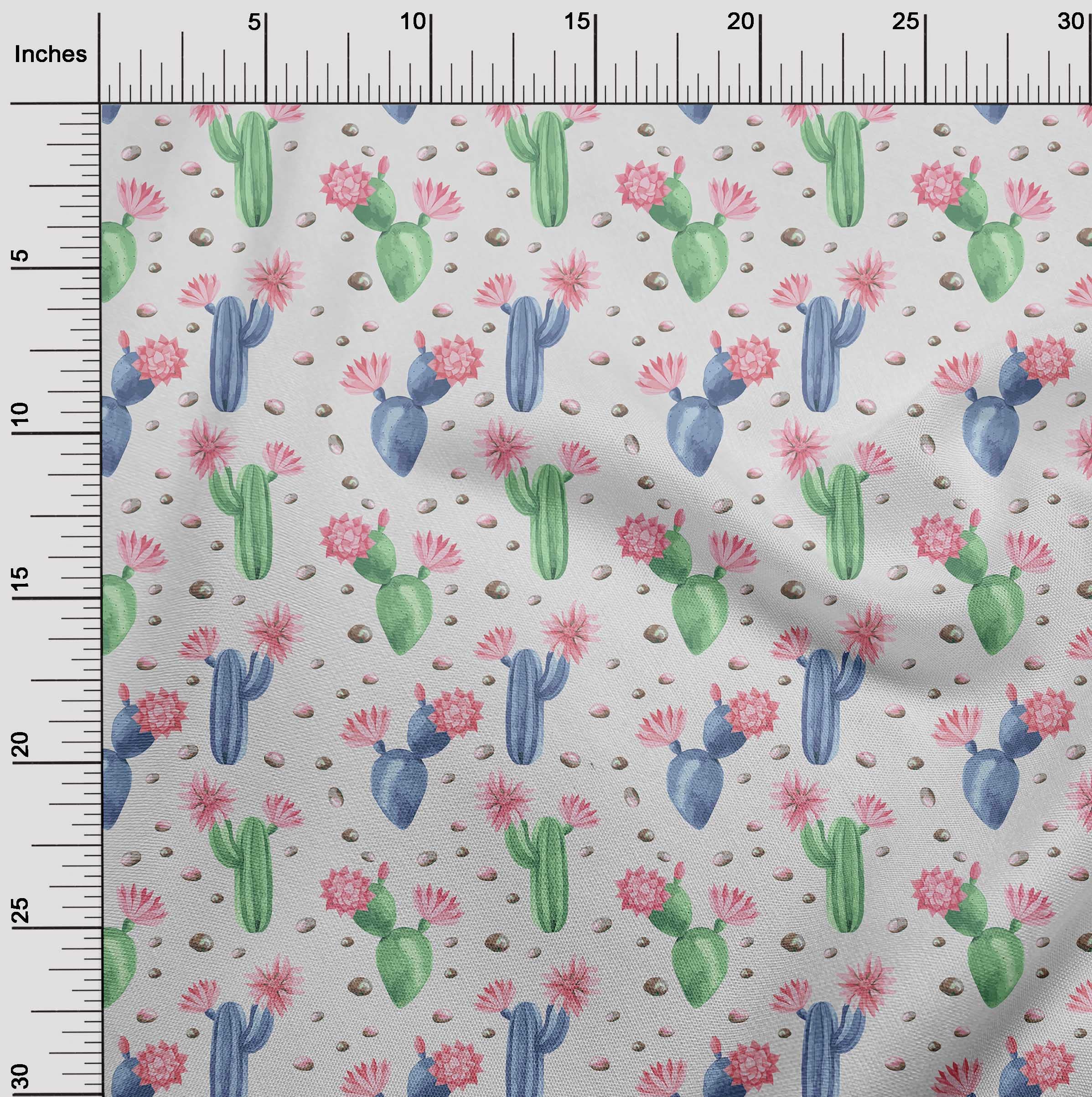 oneOone Cotton Jersey Light Pink Cactus Print Fabric - 58 Inch Wide for DIY Clothing, Sewing Projects & Home Decor | Soft, Durable & Easy to Sew
