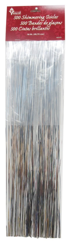 500 Shimmering Silver Icicles Christmas Tree Decorations - Elegant Holiday Ornaments for Xmas Party, Home, and Outdoor Decor