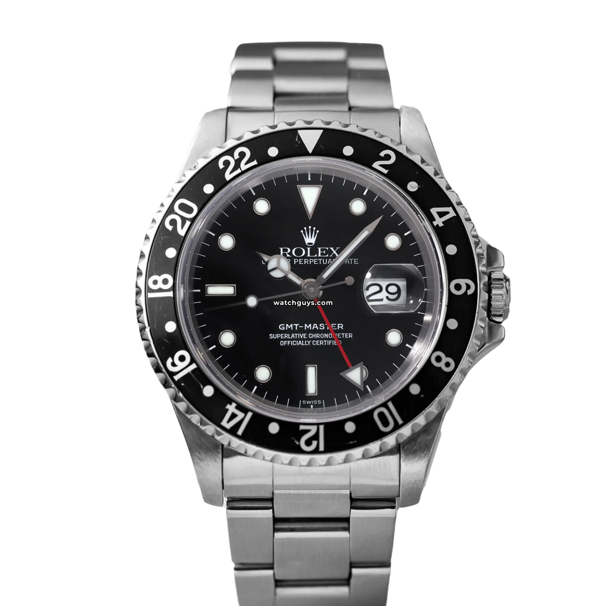 Rolex GMT-Master 16700 Black Oyster Stainless Steel Watch - Luxury Men's Timepiece for Travel & Business Professionals