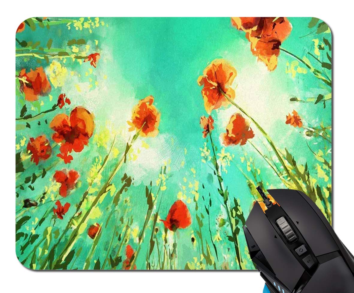 Non-Slip Rubber Mouse Pad for Computer & Laptop - Rectangle Office Desk Accessory with Anti-Skid Base (Deep Sky Blue) - Perfect for Gaming, Work & Home Office Use