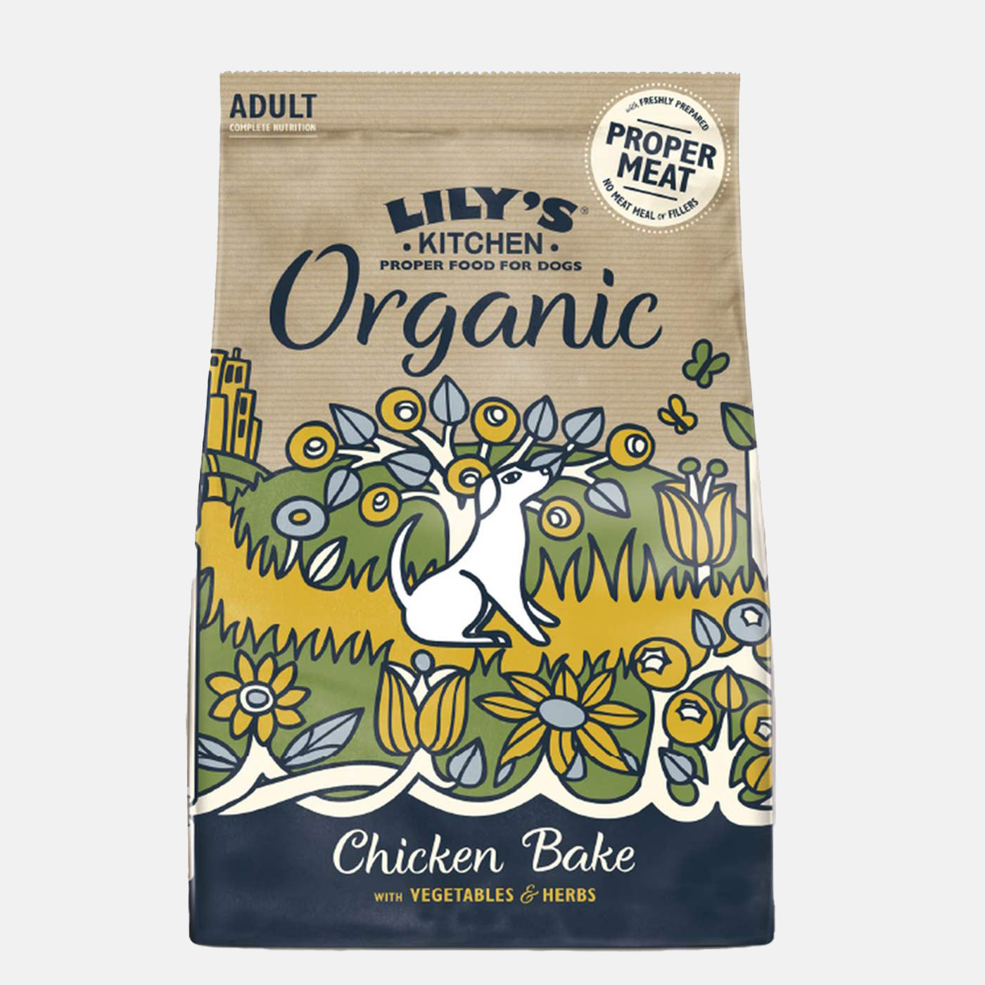 Organic Chicken Bake with Vegetables & Herbs Dog Food - Grain-Free, Natural Recipe for Adult Dogs - 7KG (15.4 lb) - Perfect for Daily Meals & Special Occasions