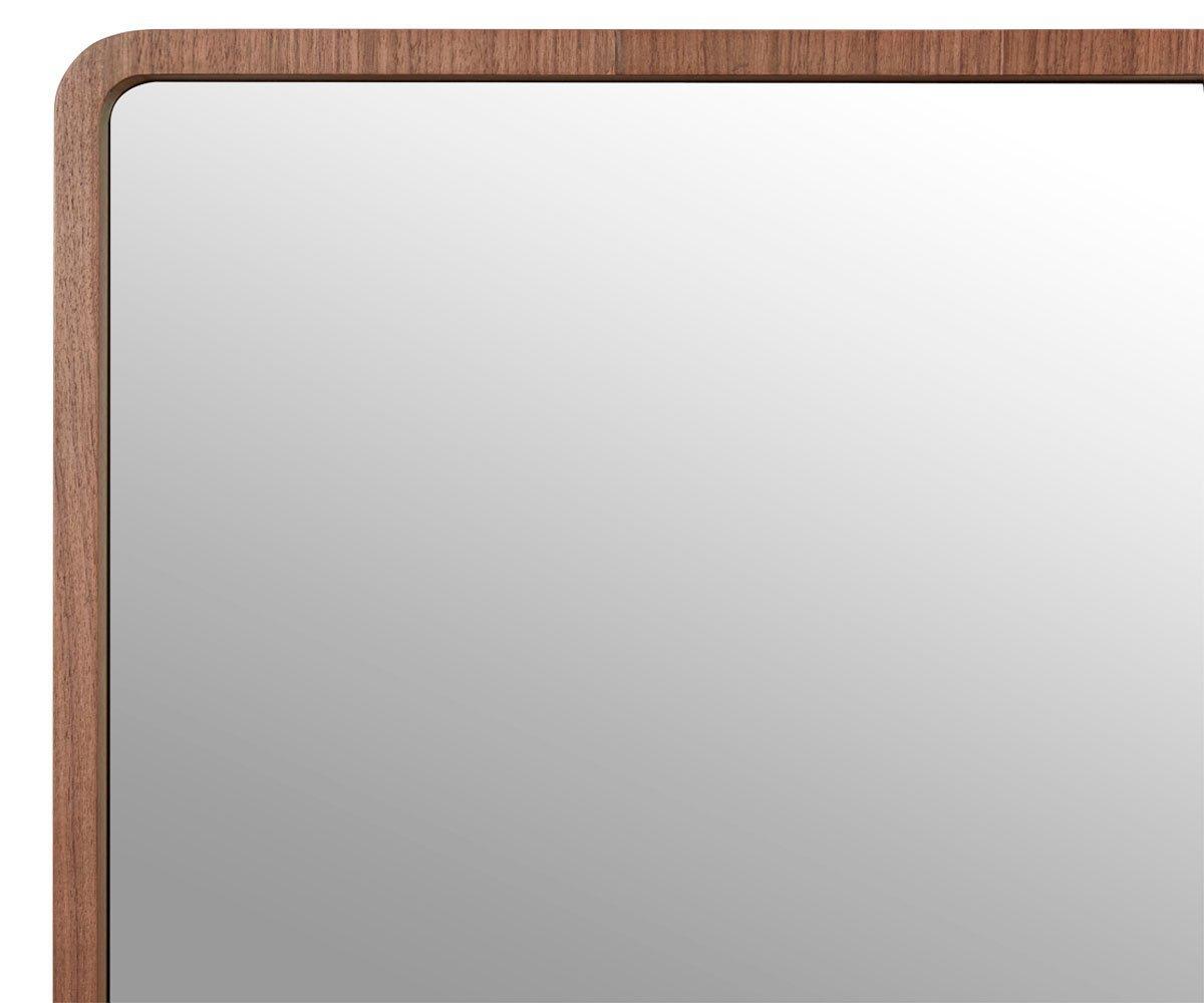 Baptisia 74 Mirror Walnut - Modern Round Wall Mirror for Home Decor, Living Room, Bedroom & Bathroom