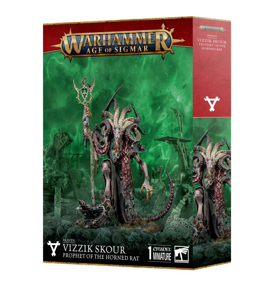 Age of Sigmar Skaven: Vizzik Skour, Prophet of the Horned Rat - Warhammer Fantasy Miniature for Tabletop Gaming & Collecting