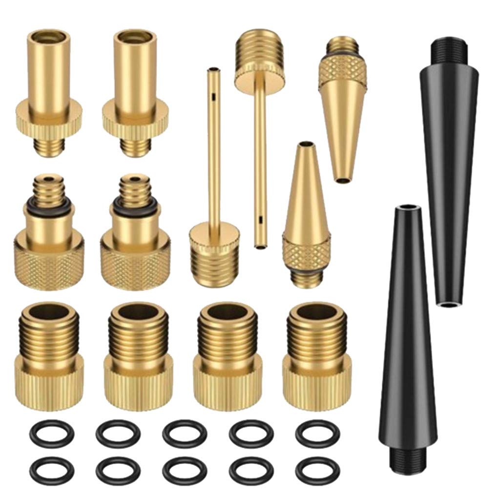 14PC Copper Bike Adapter Nozzles - Bicycle Valve Pump Conversion Tool Kit for GT & Mountain Bikes | Durable Bike Accessories for Road, Trail & Commuting Rides