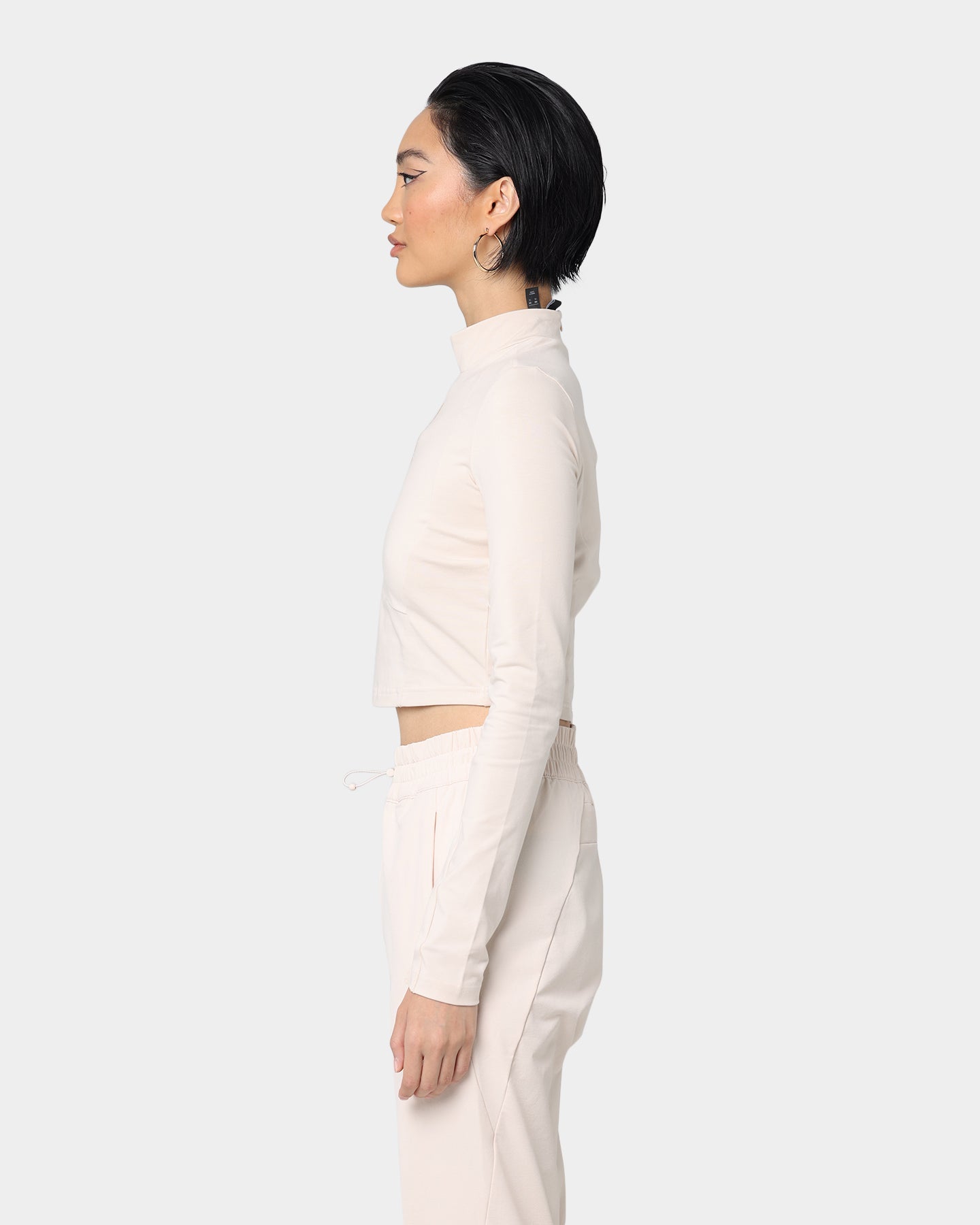 Adidas Women's Swarovski Crystal Embellished Long Sleeve T-Shirt - Halo Ivory - Fashion Casual Top for Work, Party & Everyday Wear