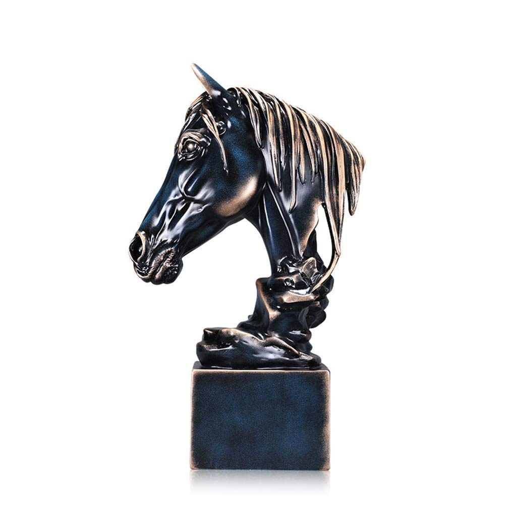 LIUSHI Decorative Horse Head Statue - Elegant Horse Bust Sculpture for Home & Office Decor | Perfect for Living Room, Study, or Garden Decoration