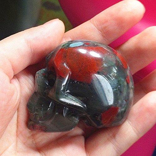 Hand Carved Blood Stone Skull Statue - 1.9
