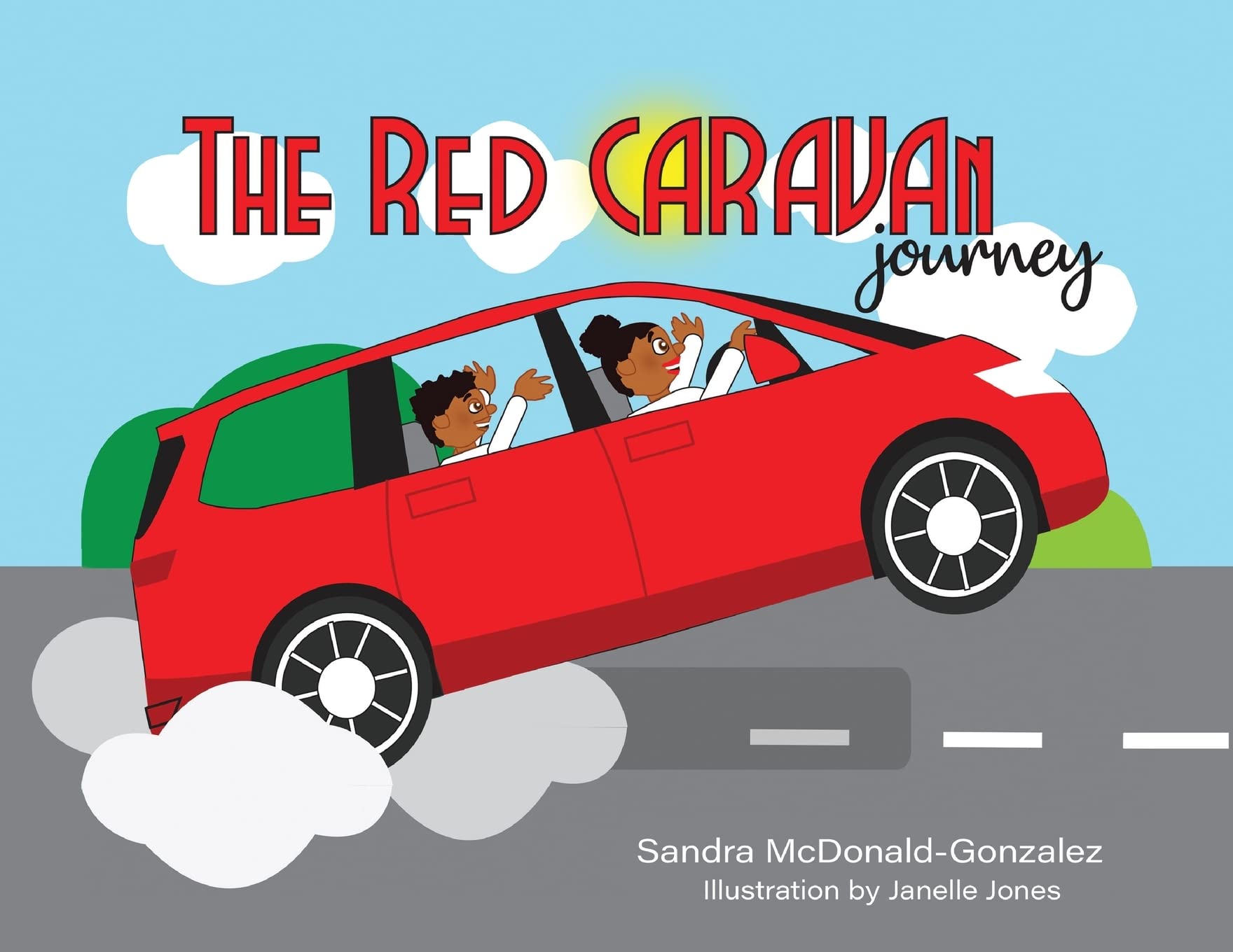 The Red Caravan Journey Art Print by Janelle Jones - Vintage Travel Poster Wall Decor for Living Room, Bedroom & Office