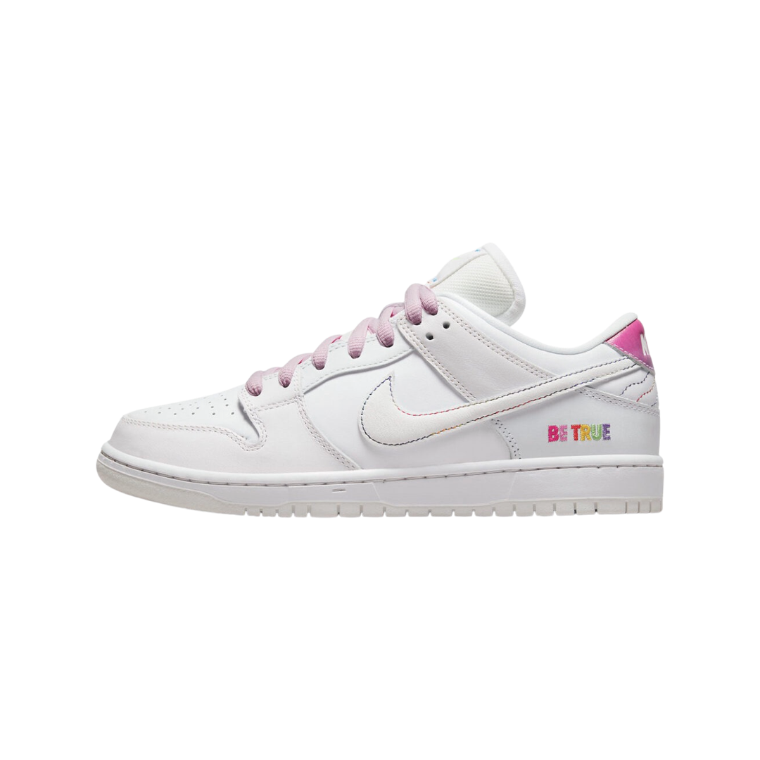 Nike Dunk Low Be True White Summit Rainbow Sneakers - LGBTQ+ Pride Shoes for Men & Women - Casual Streetwear & Running Shoes for Everyday Wear