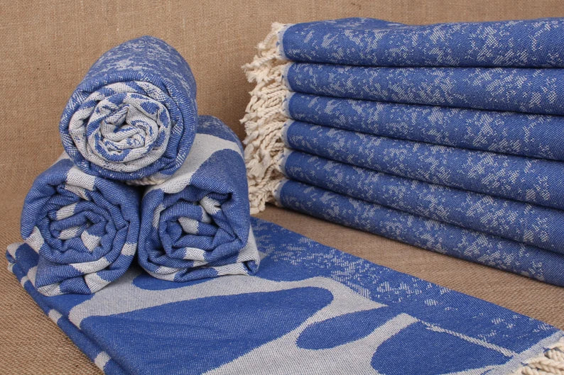 Premium Blue Turtle Turkish Beach Towel - Soft, Quick-Dry & Large 40x80 Inches - Perfect for Pool, Beach, Vacation & Yoga - Lightweight & Sand-Free
