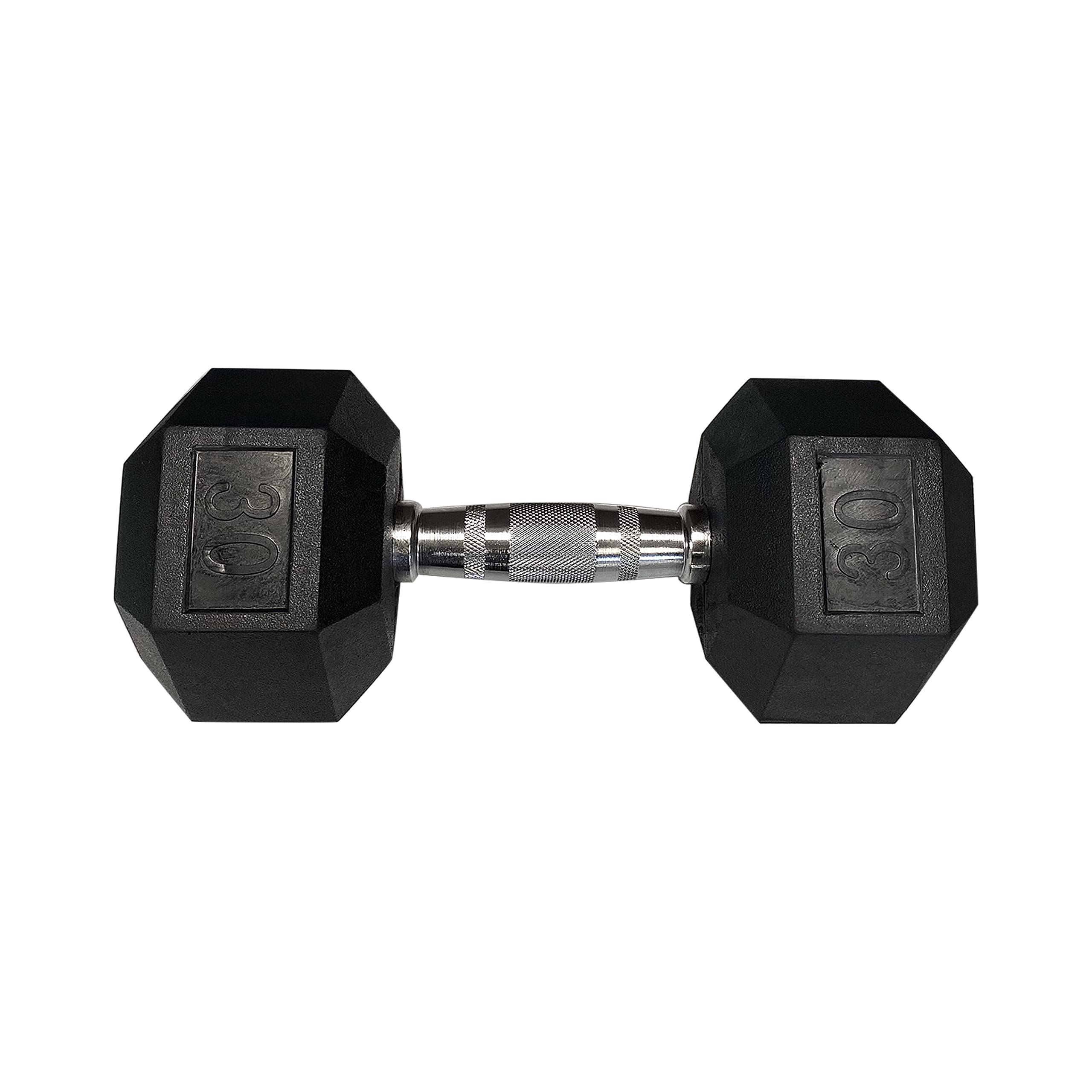 Single Hex Rubber Dumbbell with Metal Handles - Heavy Duty Workout Weights for Strength Training, Home Gym & CrossFit - Sold Individually or in Sets