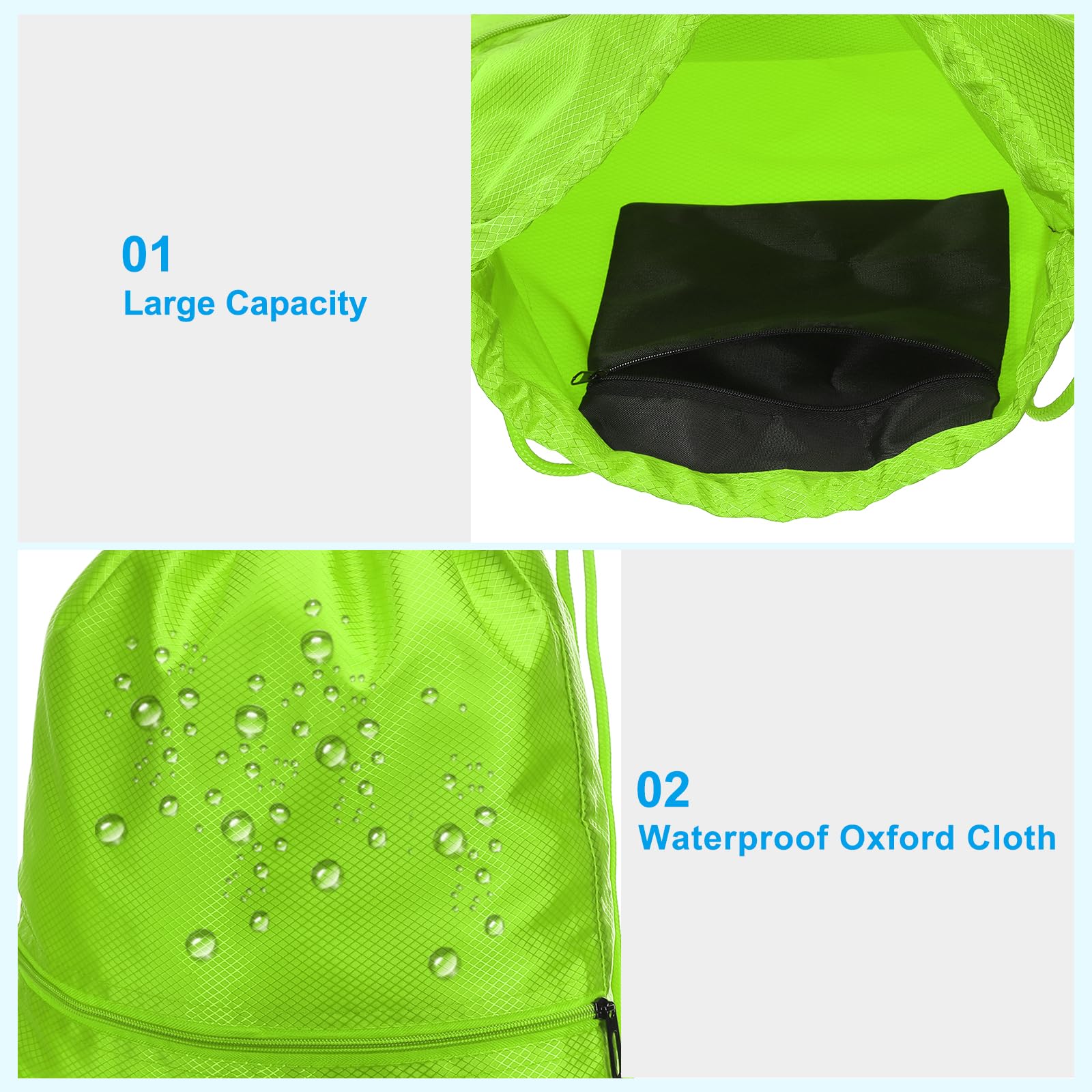 PATIKIL Drawstring Backpack - Gym Bag with Zip Pocket for Men & Women | Perfect for Sports & Travel