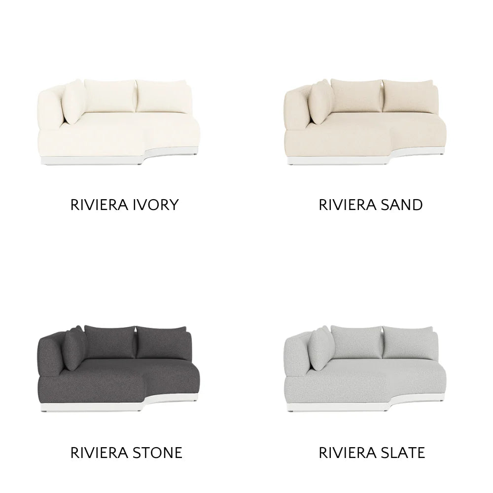 Amalfi Outdoor Curved Corner Sectional Sofa Set - Waterproof Patio Furniture for Backyard, Poolside & Garden - Modern All-Weather Wicker Conversation Set with Cushions
