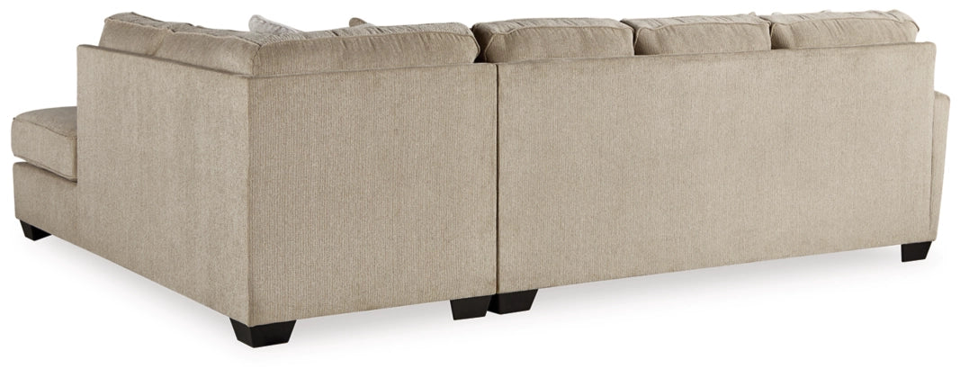 Decelle 2-Piece Sectional Sofa with Right-Hand Facing Chaise in Putty - Modern Living Room Furniture for Small Spaces & Apartments