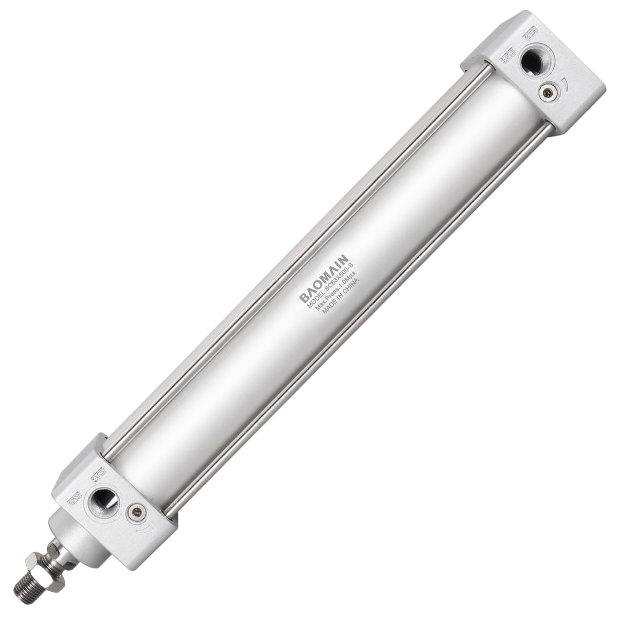 Baomain SC63 x 500-S PT 3/8 Pneumatic Air Cylinder - 2.5 Inch Bore, 20 Inch Stroke, Dual Action with Magnet - Ideal for Industrial Automation, CNC Machinery, and Pneumatic Systems