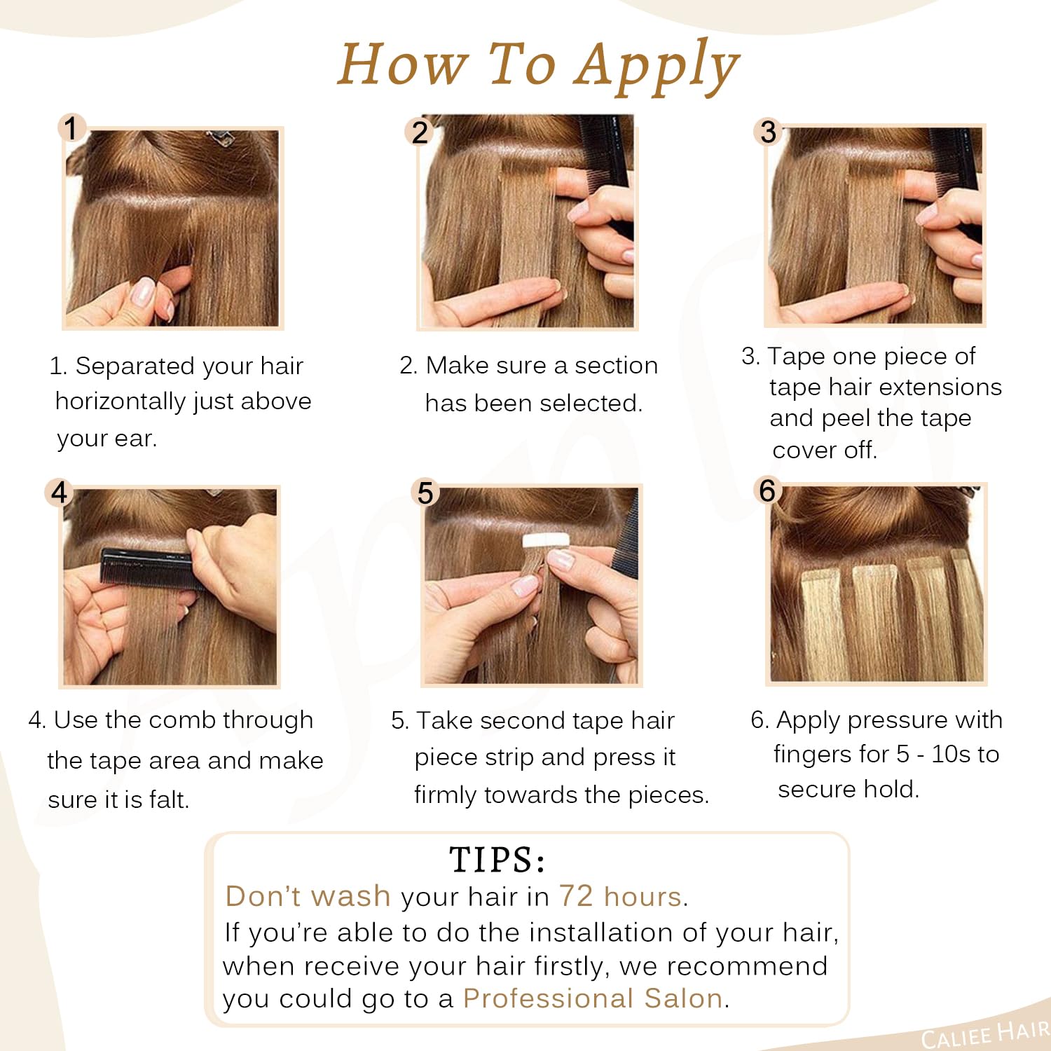 Caliee 14 Inch Tape in Hair Extensions - 100% Human Remy Hair, Medium Brown Straight Seamless Weft (50g) | Natural-Looking Hair Extensions for Volume & Length | Perfect for Daily Wear, Parties & Special Occasions